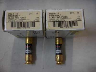 Bussman fusetron frn-r-10 & 15 class RK5 fuses qty 12