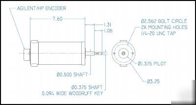 Dc servo motor with encoder 1340 oz-in cnc router mill