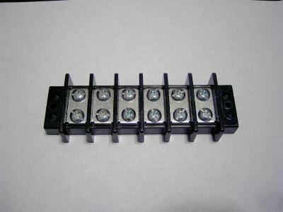 Heavy duty 50 amp 6 post terminal block #10 screws