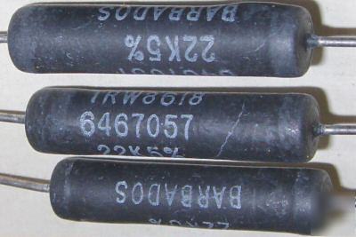 Lot of 5000 trw 22K-ohm 7WATT power wirewound resistors