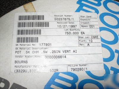 New bourns 3329U-1-502R potentiometer tape/reel 3362R