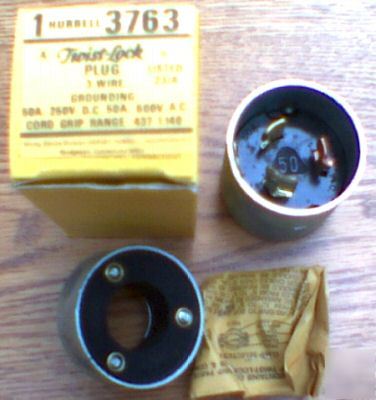 New hubbell HBL3763 50 amp 250 vdc 600 vac plug 3763