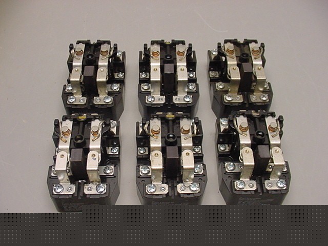 (6) potter brumfield 20A 125VDC 2 pole relay 2PDT 24VDC