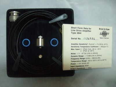 Bruel & kjaer line drive amplifier 2644 accelerometer