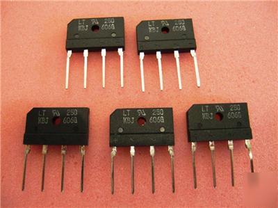 Lot of 5 bridge rectifier kbj-606G 600V 6A KBJ606G