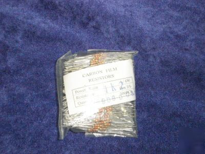 New 500 carbon film resistors 1.2K ohm 1/4 watt 5%