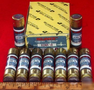 New 9 reliance ecnr 50 a 250 v time delay fusses RK5