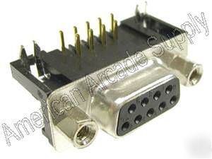 New db-9 female right angle pc mount connector, d-sub