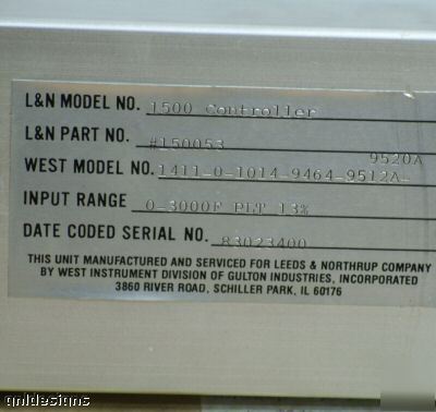 New west/leeds & northrup 1500 temperature controller 