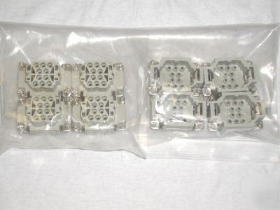 4 harting hanÂ® industrial connector inserts, #10EE-m/f