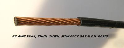 40' #2 awg single conductor wire vw-1, thhn, thwn, mtw