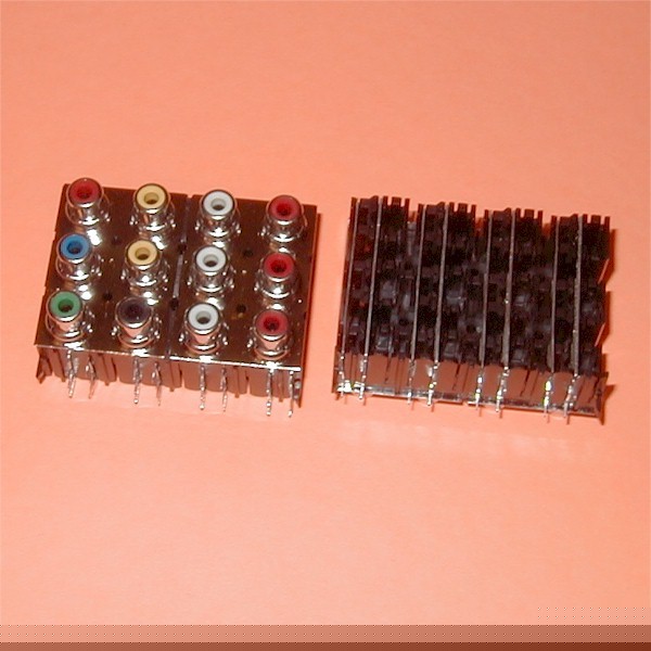 4X3 shielded rca pin jack phono jacks audio video av