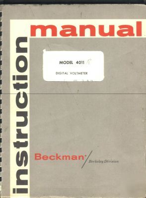 Beckman digital voltmeter model 4011- 1962 manual 