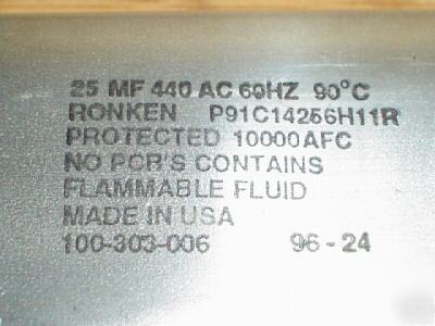 New 2 ronken 440V 25UF a/c motor run capacitors 
