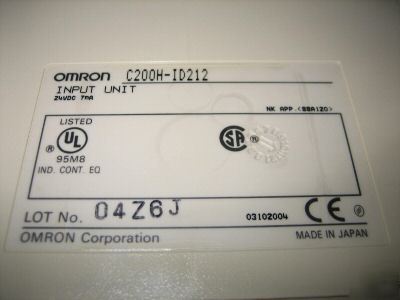 Omron sysmac C200H-ID212 24VDC input unit C200HID212