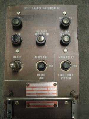 Westinghouse ac gen control panel 976J254-4 aviation 