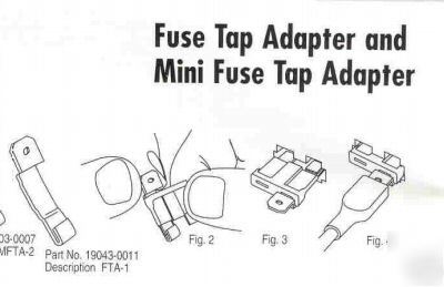  mini fuse tap adaptors automotive w/ females 16-14 