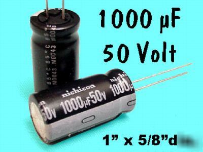  ( qty of 25 ) 1000 Âµf @ 50 v electrolytics