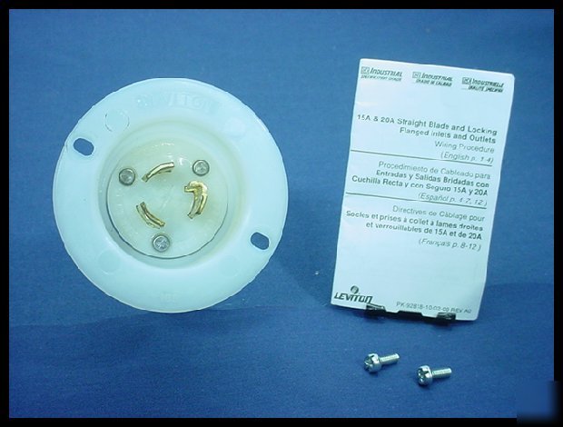 Leviton L7-15 locking flanged inlet 15A 277V 4786-c