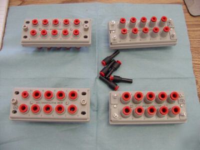 Lot of smc ten (10) station multiconnectors, qty. 4<