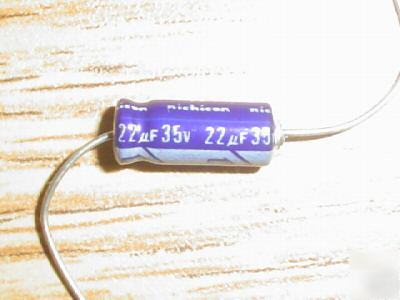 New 25 nichicon 35V 22UF mini axial capacitors 