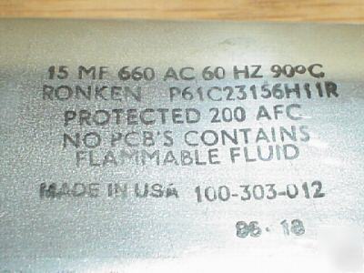 New 2 ronken 660V 15UF a/c motor run capacitors 