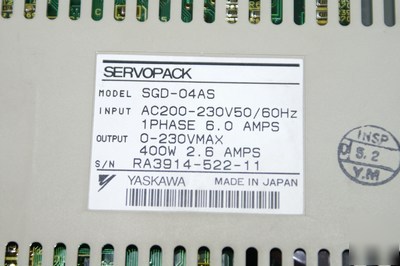 Yaskawa sgd-04AS - 400W servopack servo drive