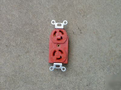 P&s - duplex receptacle - twist locking - orange