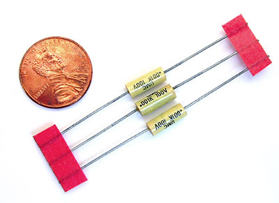 Axial film capacitors ~ .001UF 100V 10% (50)