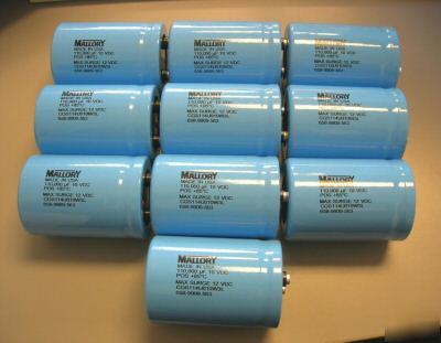 Lot 10 mallory electrolytic capacitors CGS114U010W3L