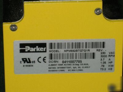 Parker ac servo motor MPM892BTG7G1R