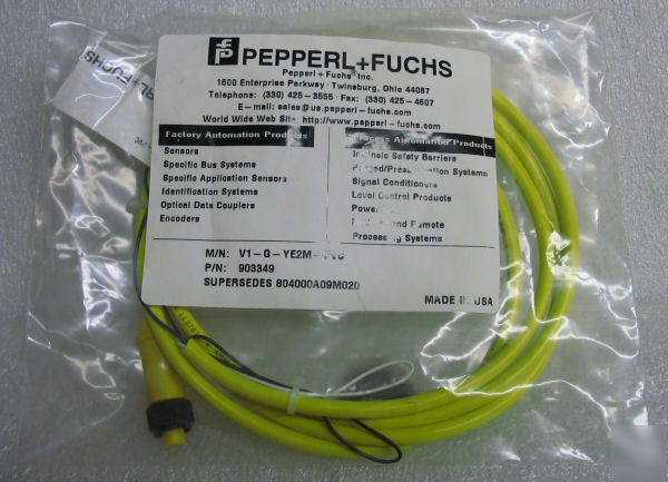 Pepperl fuchs V1-g-YE2M-pvc 2 meter micro cordset 