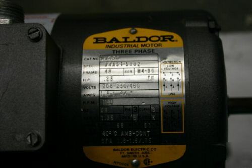 Baldor elec. motor .25 hp. with wire hose