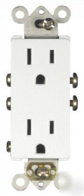 Decorative decora duplex outlet plug receptacle, ivory