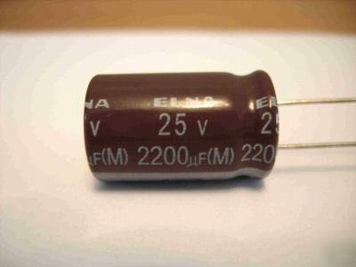 Elna 2200UF/25V/105C radial electrolytic capacitor: 100