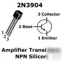 100 - 2N3904 npn general purpose .2A/40V transistor