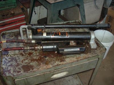 Burndy hand hydraulic pump Y10HP crimp head Y46 w/hose 