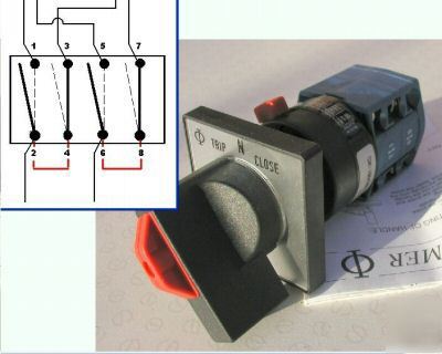 Changeover switch 20A 2-pole [change-over cam rotary]