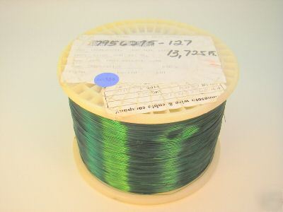 Military magnet wire, 26 awg, green, (~13,700')