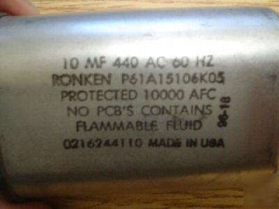 New 1 ronken 440V 10UF a/c motor run capacitor 