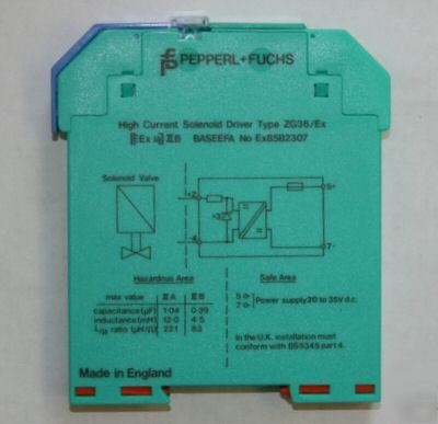 P+f pepperl fuchs ZG36/ex solenoid driver loop powered