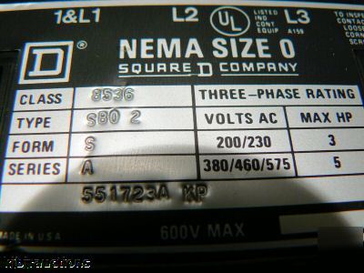 Square d nema starter w 30A fused disconnect switch 