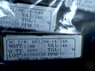 2000 metal film resistors 24OHM .125W +/-1% MFR1/8W 24R