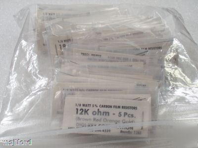 275 nos digi-key 1/8 watt carbon film resistors