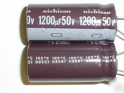 50 nichicon 50V 1200UF radial capacitors low esr 105C