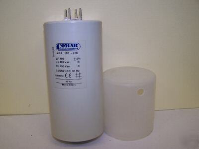 Motor run capacitor 100UF 400/450VOLTS with plastic cap