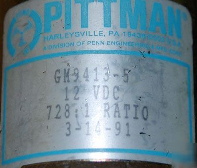 New __ 2 pittman motors __ 12 vdc 728:1 ratio