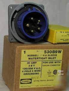 New hubbell 530B9W watertight inlet 30 amp 
