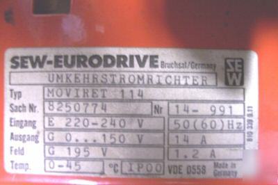 Sew-eurodrive dc converter moviret 114 d-7520 bruchsal