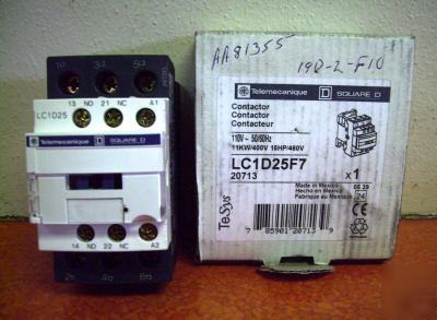 Square d LC1D25F7 20713 110V contactor 15HP 460V